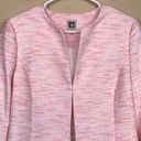 Anne Klein  Women’s Tweed Knit Pink White Career Office Hook-Closure Blazer Photo 1