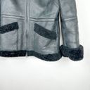 Banana Republic  Black Italian Leather Jacket with Shearling Trim Photo 3