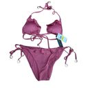 Mulberry Soluna 2 Piece Hipster Swim Bikini Top & Bottom  Pink Small NWT $108 Photo 1