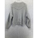 Elodie  Cable Knit Sweater Gray Long Sleeve Short Size Medium Oversized Photo 4