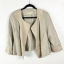 Michael Kors  Gold Metallic 100% Linen 3/4 Sleeves Open Cardigan, Size 16 Photo 0