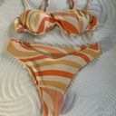 Aurelle Swim bikini orange swirl top and bottoms set small Photo 1
