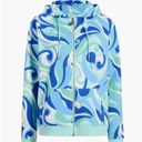 Hill House  Allie Zip-Up Hooded Fleece Jacket in Ocean Kaleidoscope Size Small Photo 3