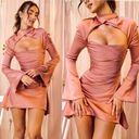 House Of CB  Toira Satin Corset Rose Pink Flare Mini Dress NWOT size XS Photo 2