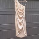 Elliatt  Cassini Satin One-Shoulder Designer Dress Cadet Gold NWT Medium Photo 2