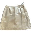 Cache  leather skirt 100% metallic ivory, cream leather skirt, size 8 NWT Photo 9