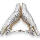 Paul Green  Avanti Peep Toe Slingback Heel Silver Snake Print Leather US Size 6.5 Photo 11