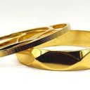 Monet Three Piece Gold Tone Textured Bangle Bracelet Photo 0