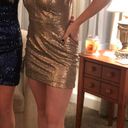 Lulus Sequin Gold Bodycon Dress Photo 0