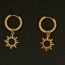 Gold Sun Dangle Drop Earrings Photo 0