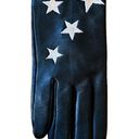 AQUA  Gloves Black Genuine Leather Lined Embroidered Stars Designer Medium NWT Photo 1