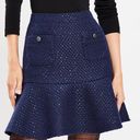 The Loft  Navy Tweed Skirt Photo 0