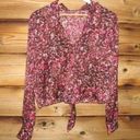 Wilfred NWT  Aritzia Tie Front Print Blouse Top Photo 0