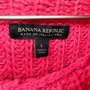 Banana Republic  Mixed Stitch Turtleneck Sweater Merino Wool Alpaca Pink Large Photo 4