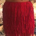 Missguided Red Fringe Skirt Photo 2