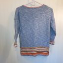 Leo & Nicole  3/4 light blue knit sweater sz M 100% cotton Photo 7