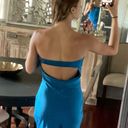 Stella Dallas Blue Satin Maxi Dress Photo 1