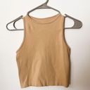 Aura beige high neck razorback tank top Photo 0