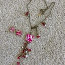 Coldwater Creek Vintage  cherry pink glasses necklace and earrings set Photo 0