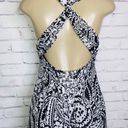 Oleg Cassini  Black Paisley Printed Long Dress Photo 3