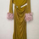 House Of CB  'Gina' Feathered Chartreuse Crystallised Maxi Dress NWOT size XL Photo 13