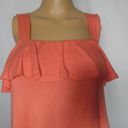 Mango  Ruffle Layered Strappy Tank Top Cami XXS coral orange Sleeveless Tangerine Photo 1