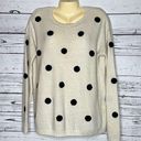 Marilyn Monroe  Size M Cream & Metallic Gold w/ Black Textured Polka Dot Sweater Photo 0