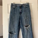 ZARA  high rise wide leg straight jeans Size 8 Medium Wash Photo 2