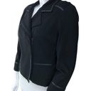 Chico's  Black Label Womens Size 2 US 12 Moto Jacket Faux Leather Trim Black Photo 3