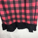 Simply Southern  Pajama Pants Red Black Check Lounge Ruffle Hem Sz M (28x29) Photo 3