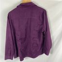 Chico's  Purple Faux Suede Button Down Shirt Size 2 / large Photo 3