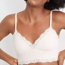 Aerie NWT  Ribbed Eyelash lace Trim Longline Bralette - Size: XL Photo 0