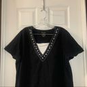 White Stag  Black V Neck Short Sleeve Top size 2X Photo 4