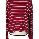 Hollister  Large Cropped Boyfriend Tee-Shirt Top Striped Long Sleeve Oversized Photo 0