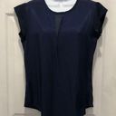 Ro & De  Navy Blue Blouse Sheer V Wrap Open Back Size S Women’s Photo 0