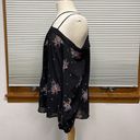 Ro & De  NWT Black Strappy Floral Embroidered Open Shoulder Top Size Medium Photo 7