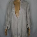 CP Shades  Linen Open Neck Lagenlook Tunic Blouse S Photo 0