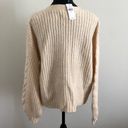 American Eagle  Women's Cable Knit Cardigan Sweater Beige Medium Cozy & Warm NWT Photo 6