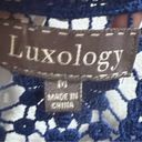 Luxology crotchet lace back red and blue shift dress size medium Photo 6