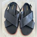 Cole Haan Fernanda Grand Designer Leather Sandals Cross Strap Open Toe Black 5B Photo 3