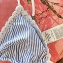 Abercrombie & Fitch  coquette lace blue + white striped triangle bikini top  Photo 5