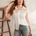 Gimmicks by BKE Gimmicks White Cream Pieced Crochet Tank Top Western Casual Classic Large Buckle Photo 0