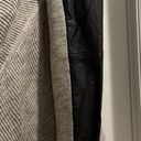 Dex gray sweater with faux leather down arms Size M Photo 1