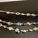 Onyx Multi Strand Necklace Silver Chain clear, topaz and  colored discs Photo 3