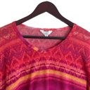 Elan  Women Tunic Top V Neck Short Kimono Sleeve Pullover S Bright Multicolor Photo 9