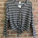 Paper Crane COPY - Striped nwt grey button up and tied shirt Photo 0