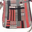 Slainte San Francisco Unisex Boho Hippie Striped Sling Crossbody Bag Gray Red Photo 9