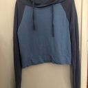 Authentic American Heritage Women's Blue Two-Toned Cropped Hoodie Photo 0