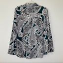 Chico's Chico’s Size Large Paisley Ruffled Front Button Down Top Photo 3