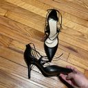 Nine West Fool4you Lace Up D’orsay Pointed Leather Stilettos Pumps Heels Photo 1